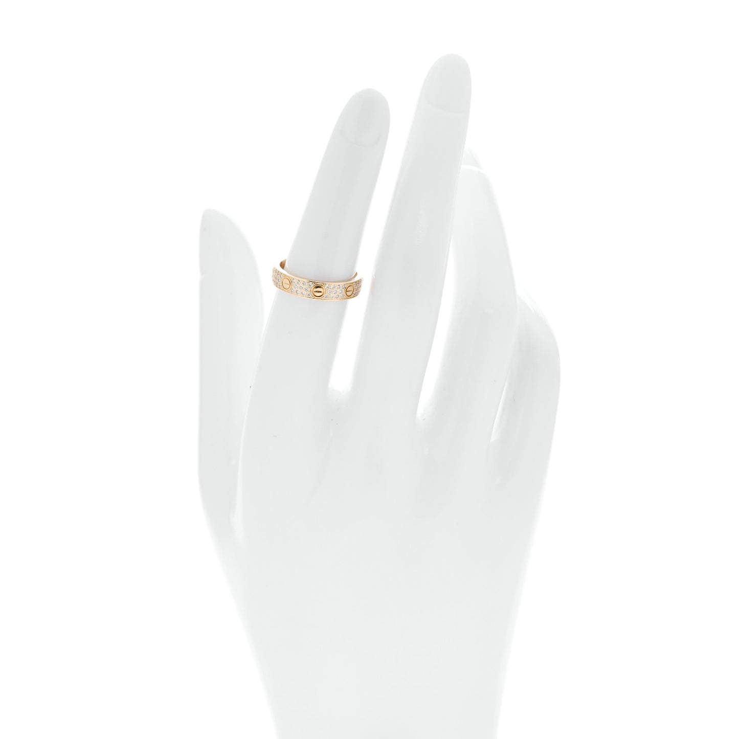 18K Yellow Gold Diamond 4mm LOVE Wedding Paved Band Ring 51 5.75