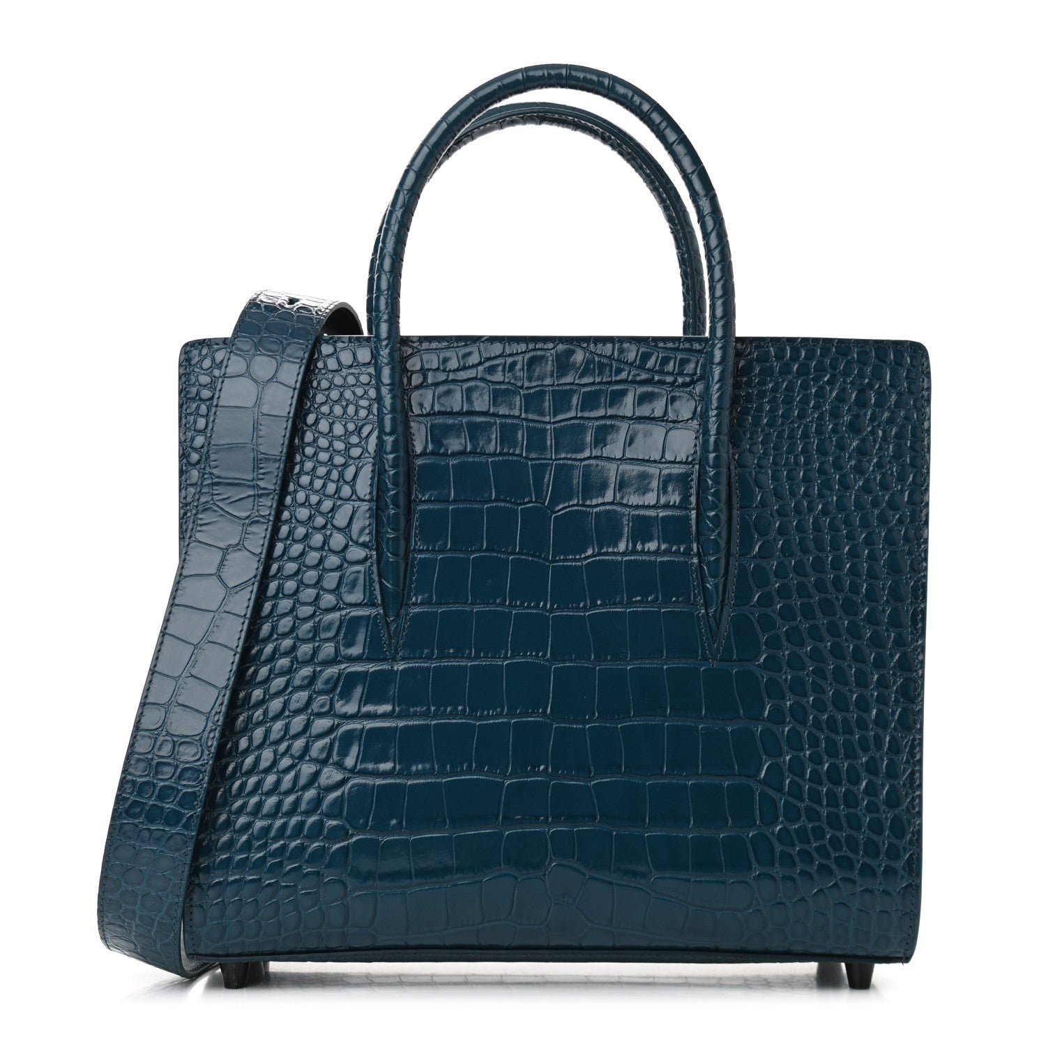 Christian Louboutin Calfskin Crocodile Embossed Medium Paloma Blue 1 of 10