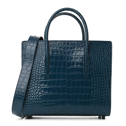 Christian Louboutin Calfskin Crocodile Embossed Medium Paloma Blue 1 of 10