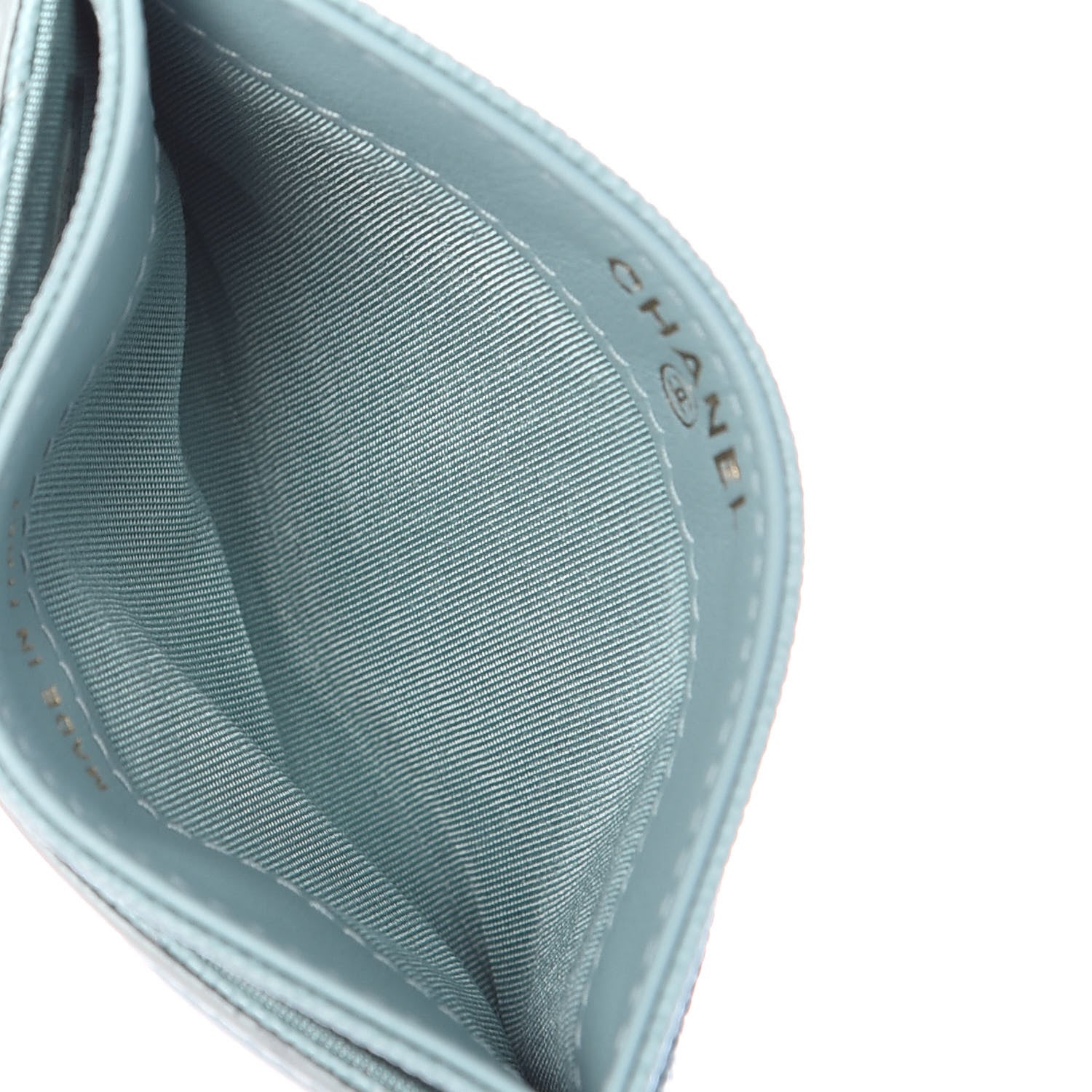 Chanel Caviar Quilted Filigree Card Holder Light Blue 5 of 9