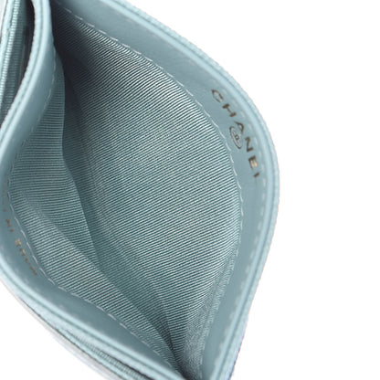 Chanel Caviar Quilted Filigree Card Holder Light Blue 5 of 9