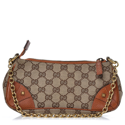 Gucci Monogram Horsebit Nail Chain Pochette Orange 1 of 10