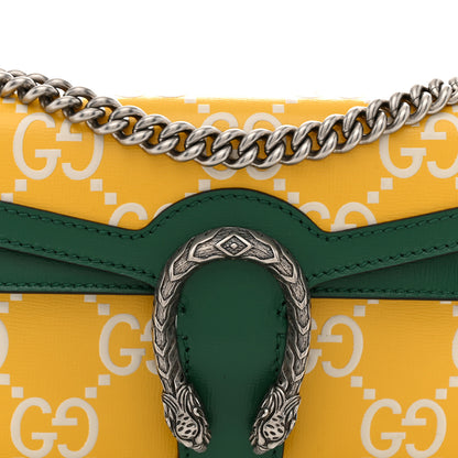 Gucci Azalea Calfskin GG Monogram Bi-Color Debossed Small Dionysus Shoulder Bag Stone Topaz Mystic White Emerald 8 of 11