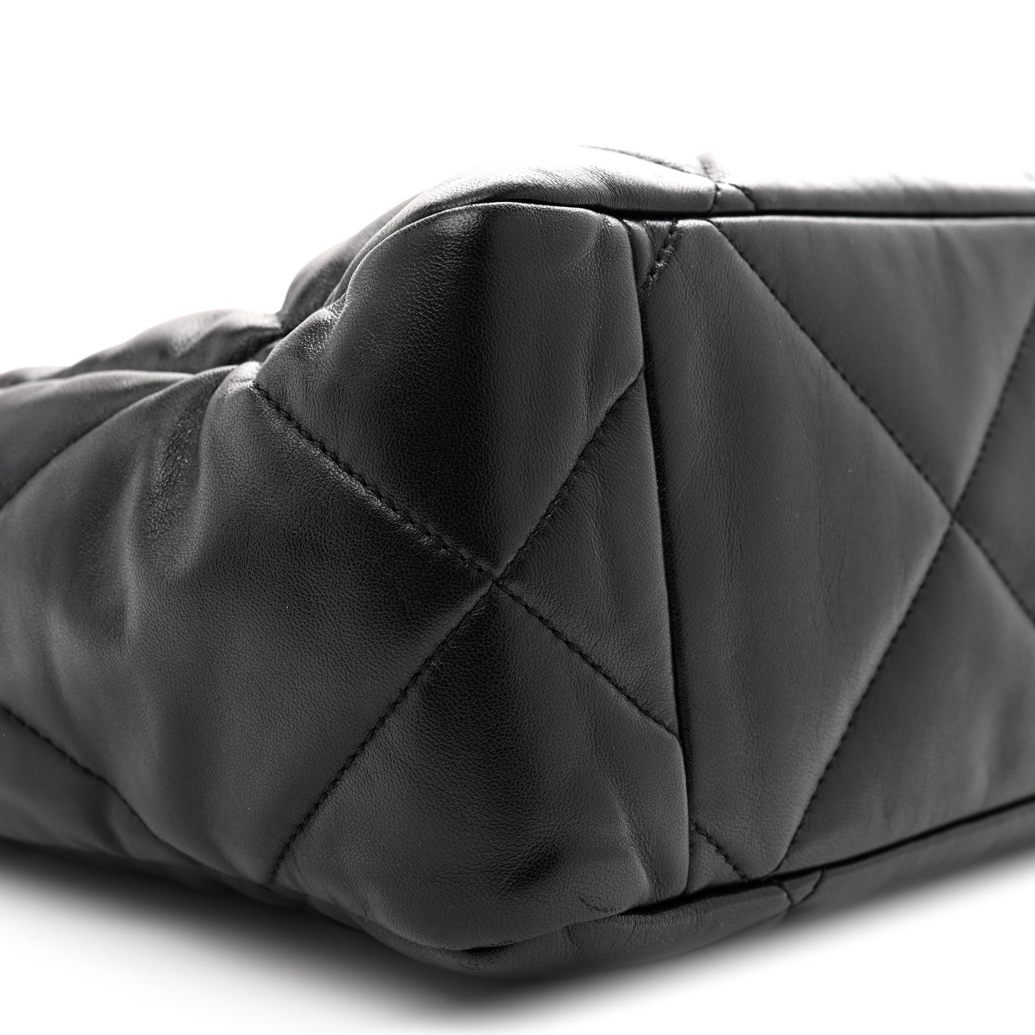 Chanel Lambskin Quilted Chanel 19 East West Shopping Bag Black 9 of 11