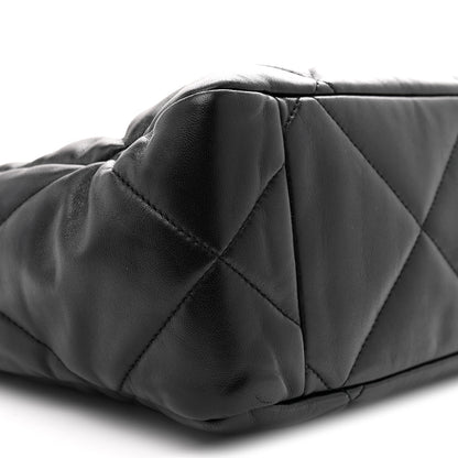 Chanel Lambskin Quilted Chanel 19 East West Shopping Bag Black 9 of 11