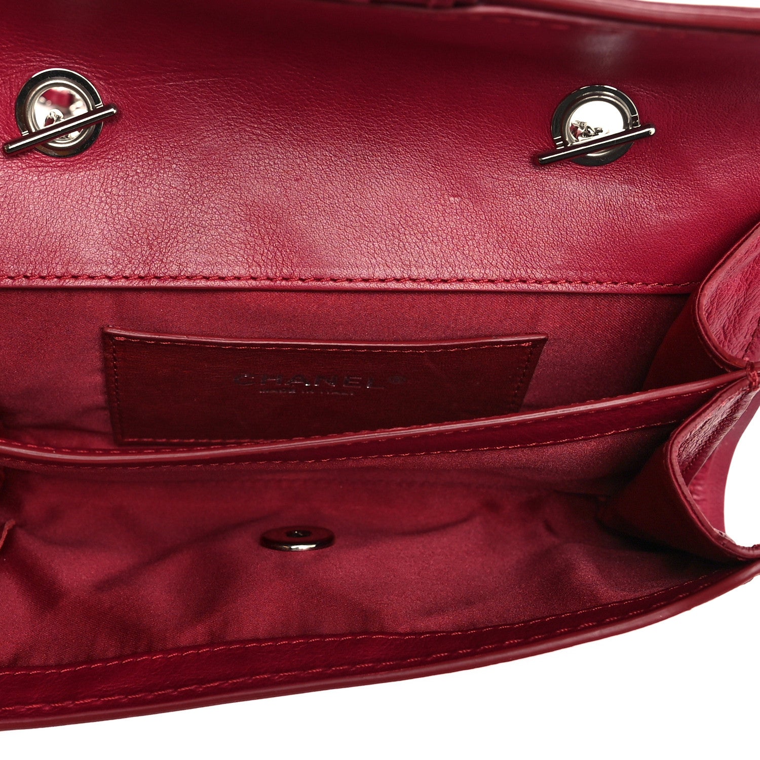 Chanel Calfskin Stitched Clutch Flap Red 4 of 13