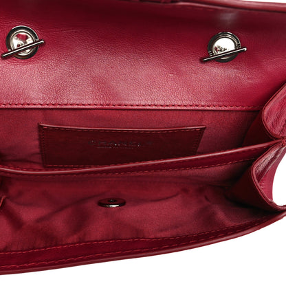 Chanel Calfskin Stitched Clutch Flap Red 4 of 13