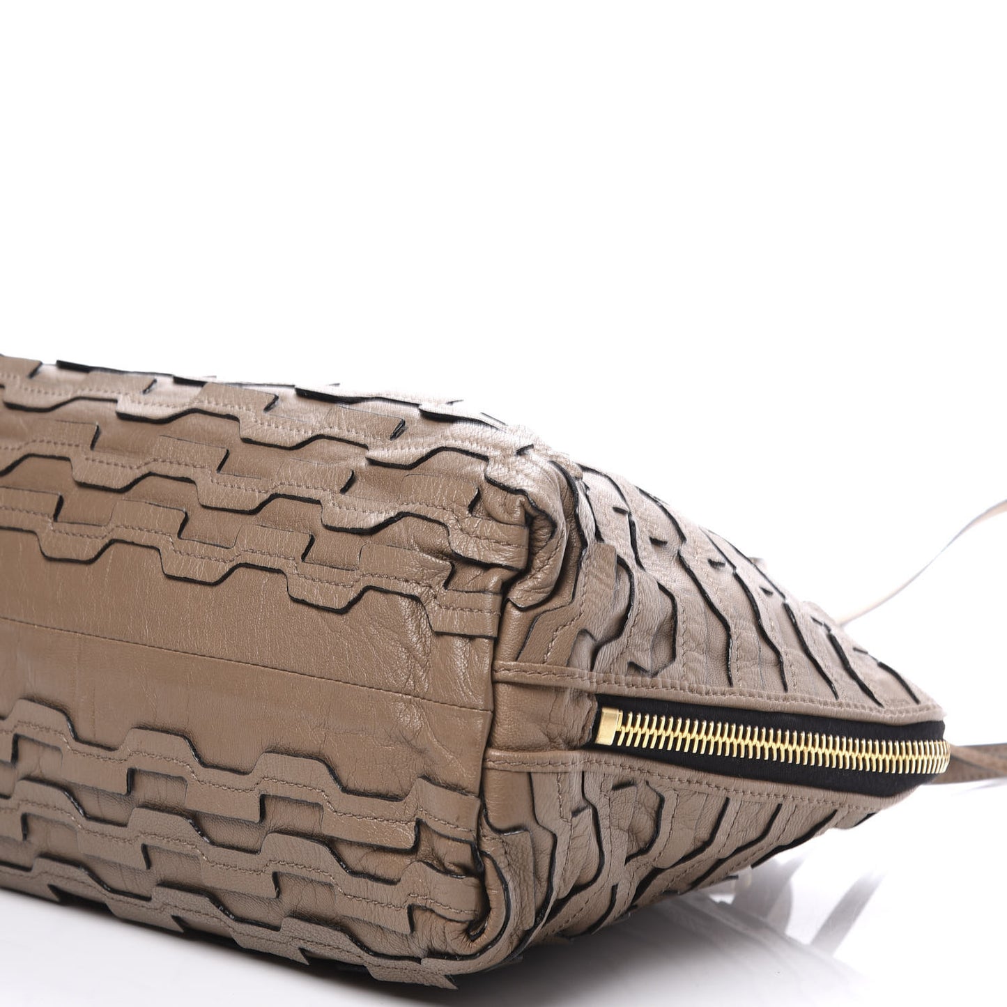 Goatskin Quilted Scales Satchel Grey