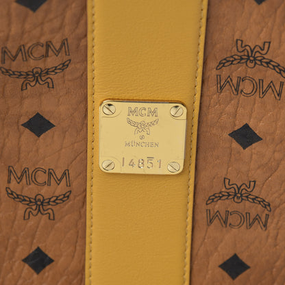 MCM Visetos Medium Liz Reversible Shopper Tote Cognac Yellow 10 of 14