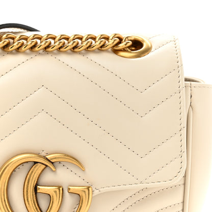 Gucci Calfskin Matelasse Mini GG Marmont Square Shoulder Bag White 8 of 11