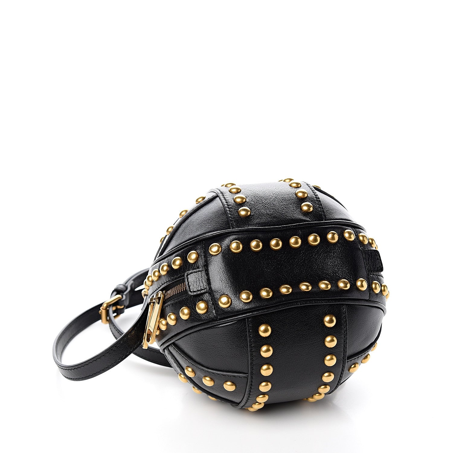 Gucci Calfskin Studded Mini Tifosa Baseball Shaped Shoulder Bag Black 3 of 9