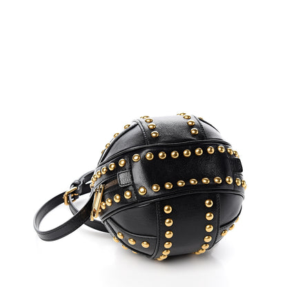 Gucci Calfskin Studded Mini Tifosa Baseball Shaped Shoulder Bag Black 3 of 9