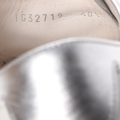 Chanel Iridescent Goatskin Sneakers 40.5 White Silver 9 of 13