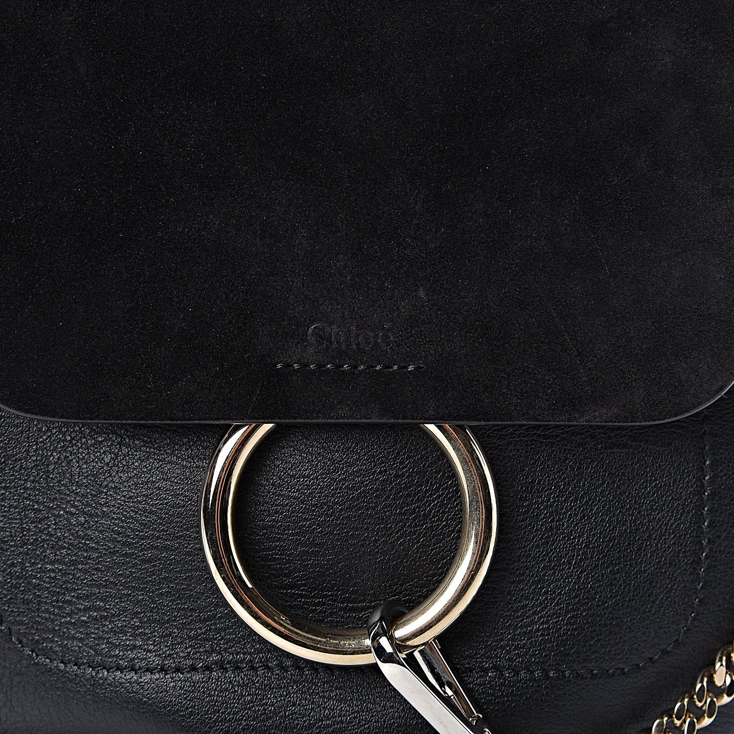 Chloe Suede Calfskin Small Faye Backpack Black 7 of 9