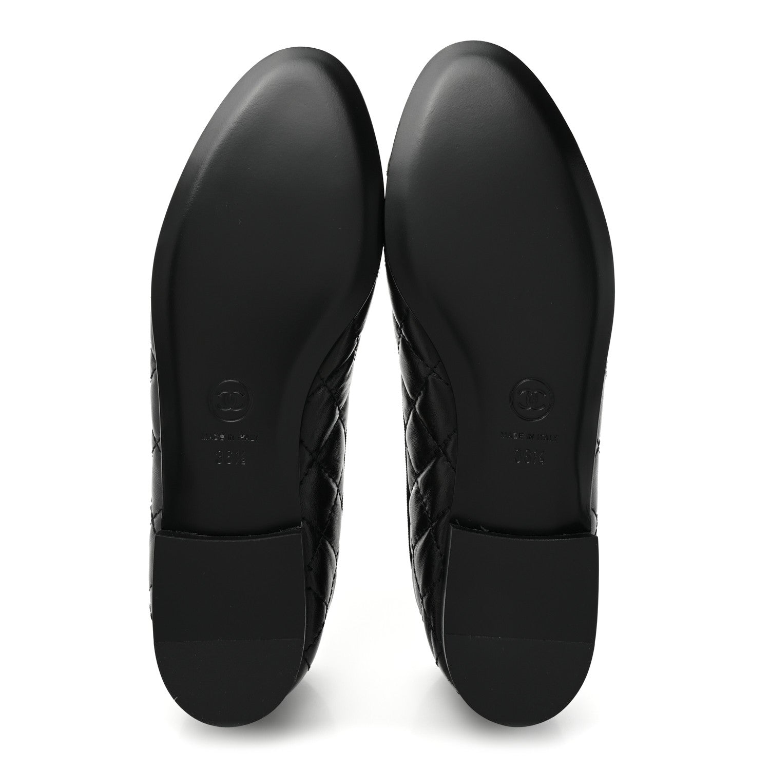 Chanel Aged Calfskin Quilted Cap Toe Ballerina Flats 36.5 Black 5 of 9