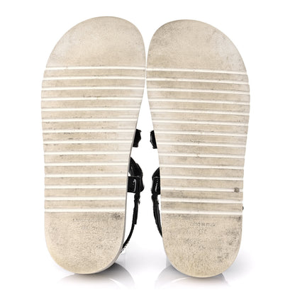 Chanel Patent Calfskin Velcro Dad Sandals 40 Black 5 of 8