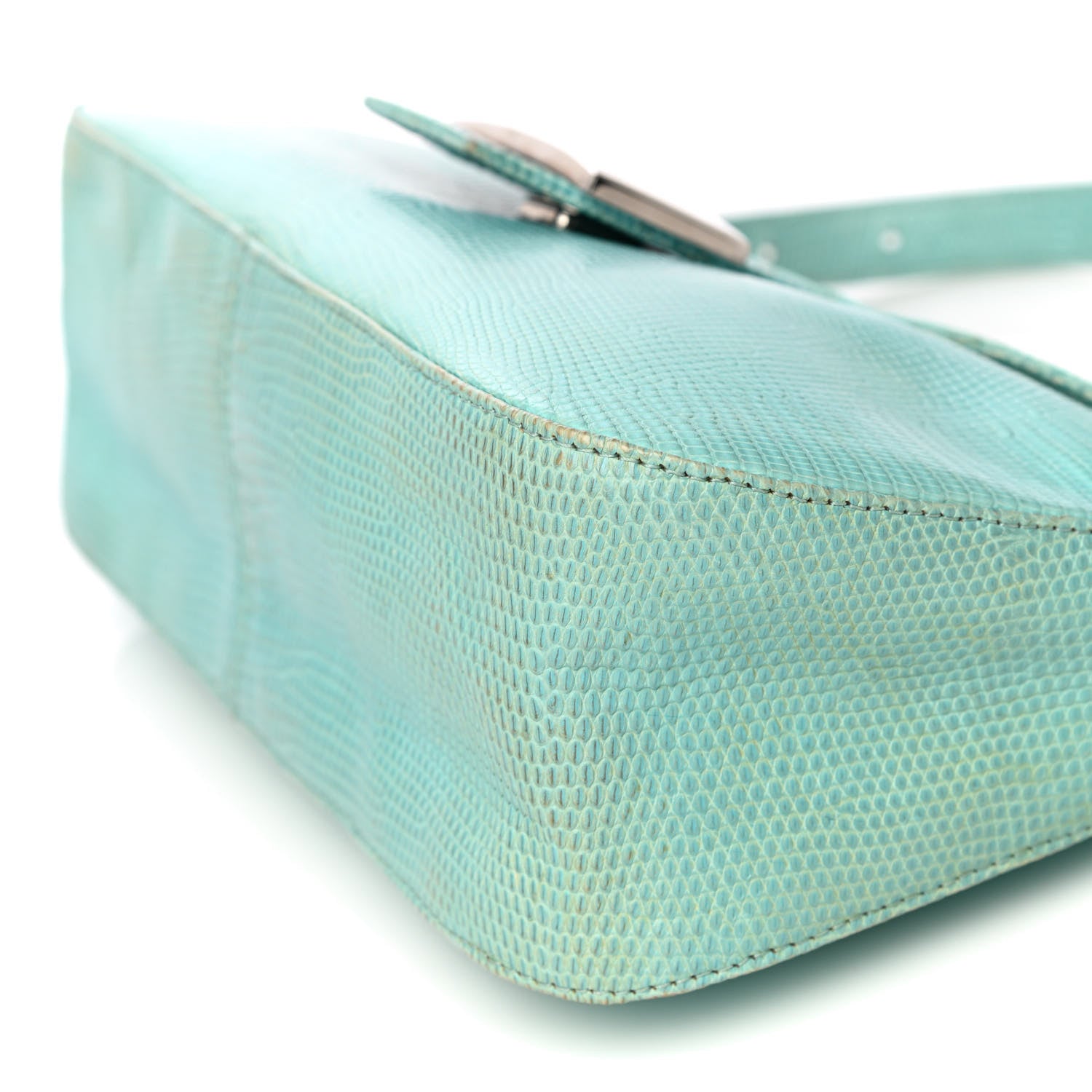 Fendi Lizard Small Baguette Verde Celeste 10 of 14