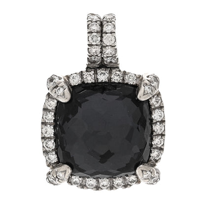 David Yurman Sterling Silver Diamond Black Orchid 9mm Chatelaine Pendant 1 of 3