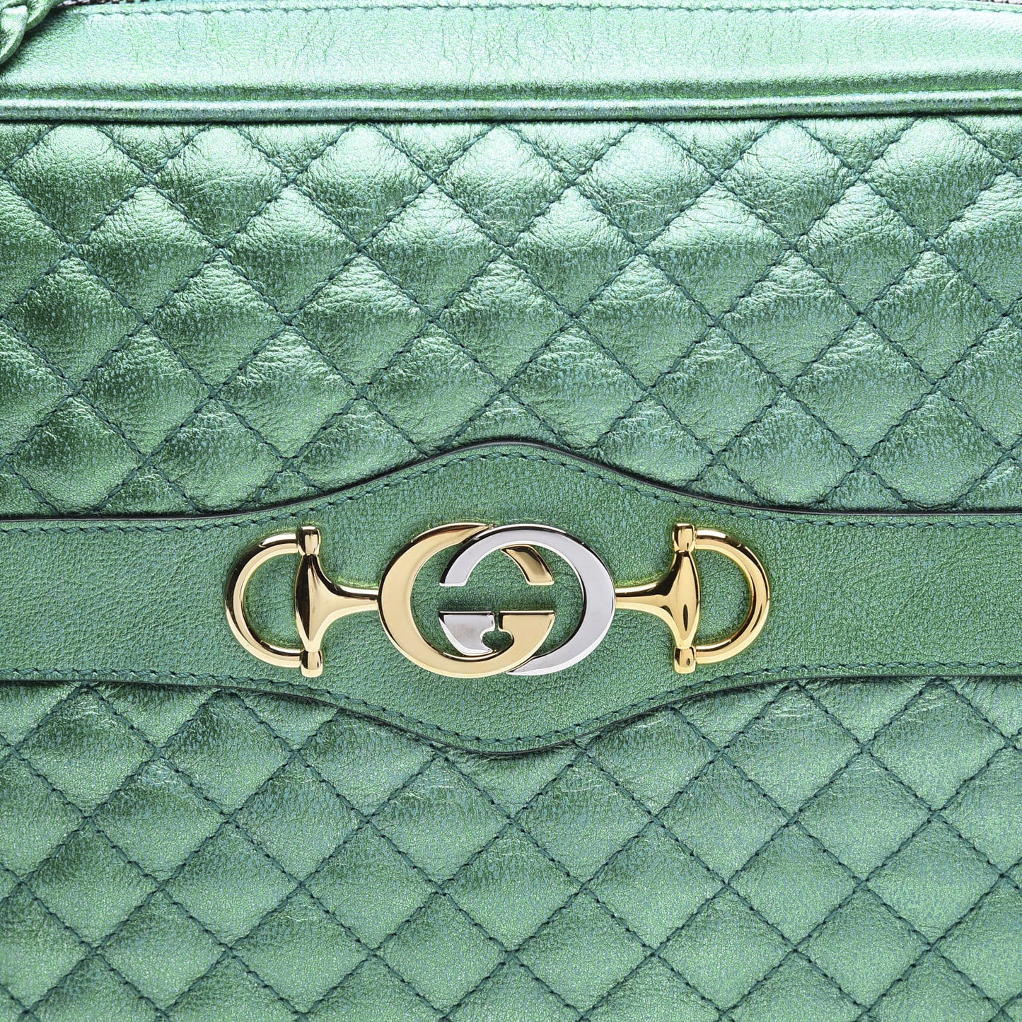 Laminated Nappa Trapuntata Small Zumi Shoulder Bag Jasmine Green