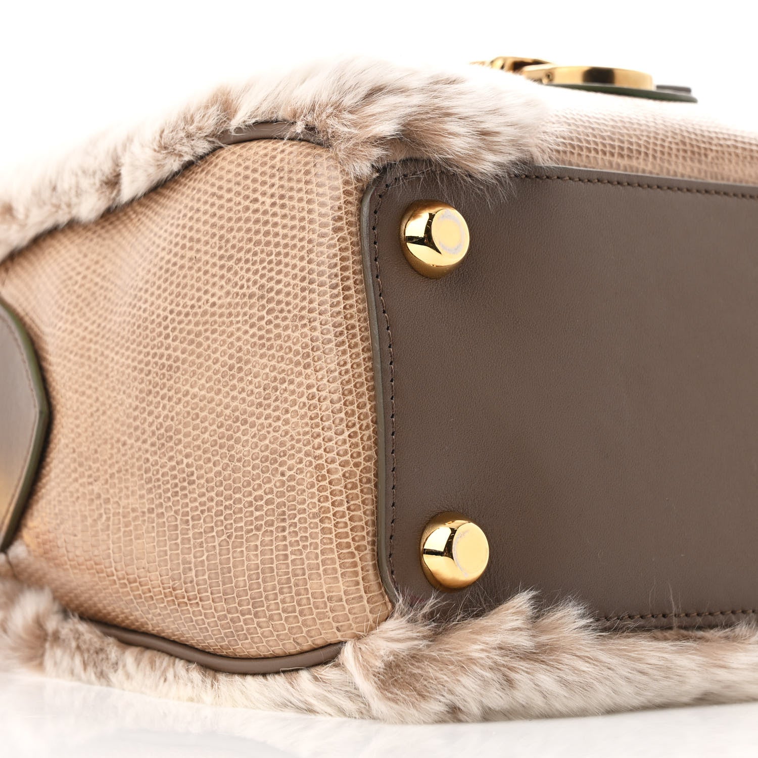 Marc Jacobs Chinchilla Fur Lizard Venetia Satchel Streak 9 of 11
