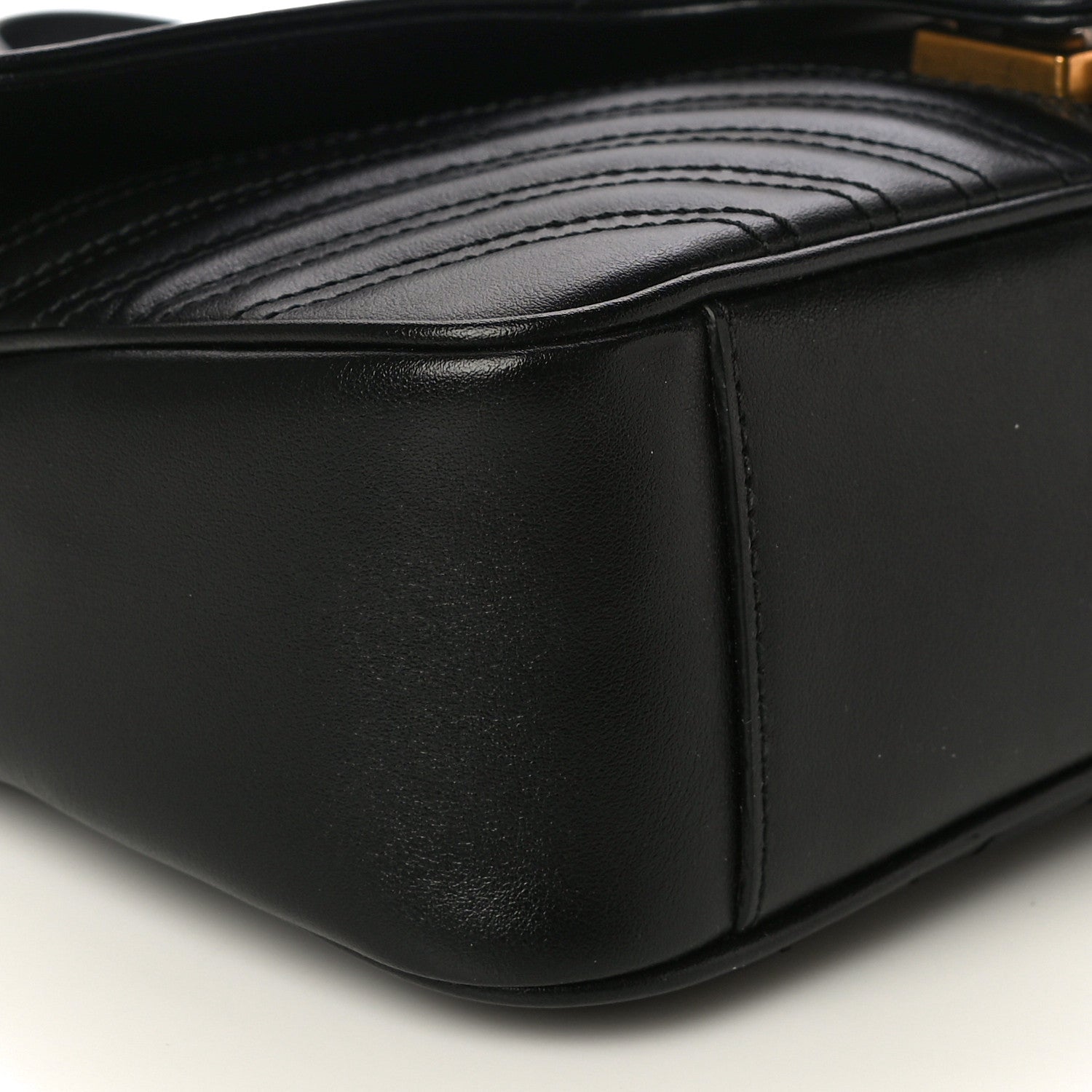 Gucci Calfskin Matelasse Small GG Marmont Shoulder Bag Black 10 of 11