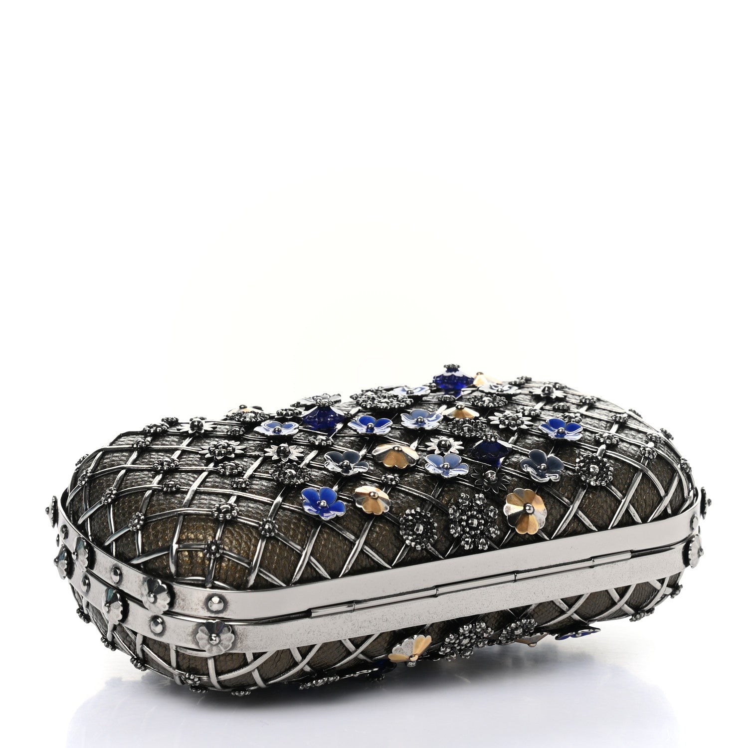 Bottega Veneta Karung Metal Embellished Knot Clutch Antique Brass 6 of 7