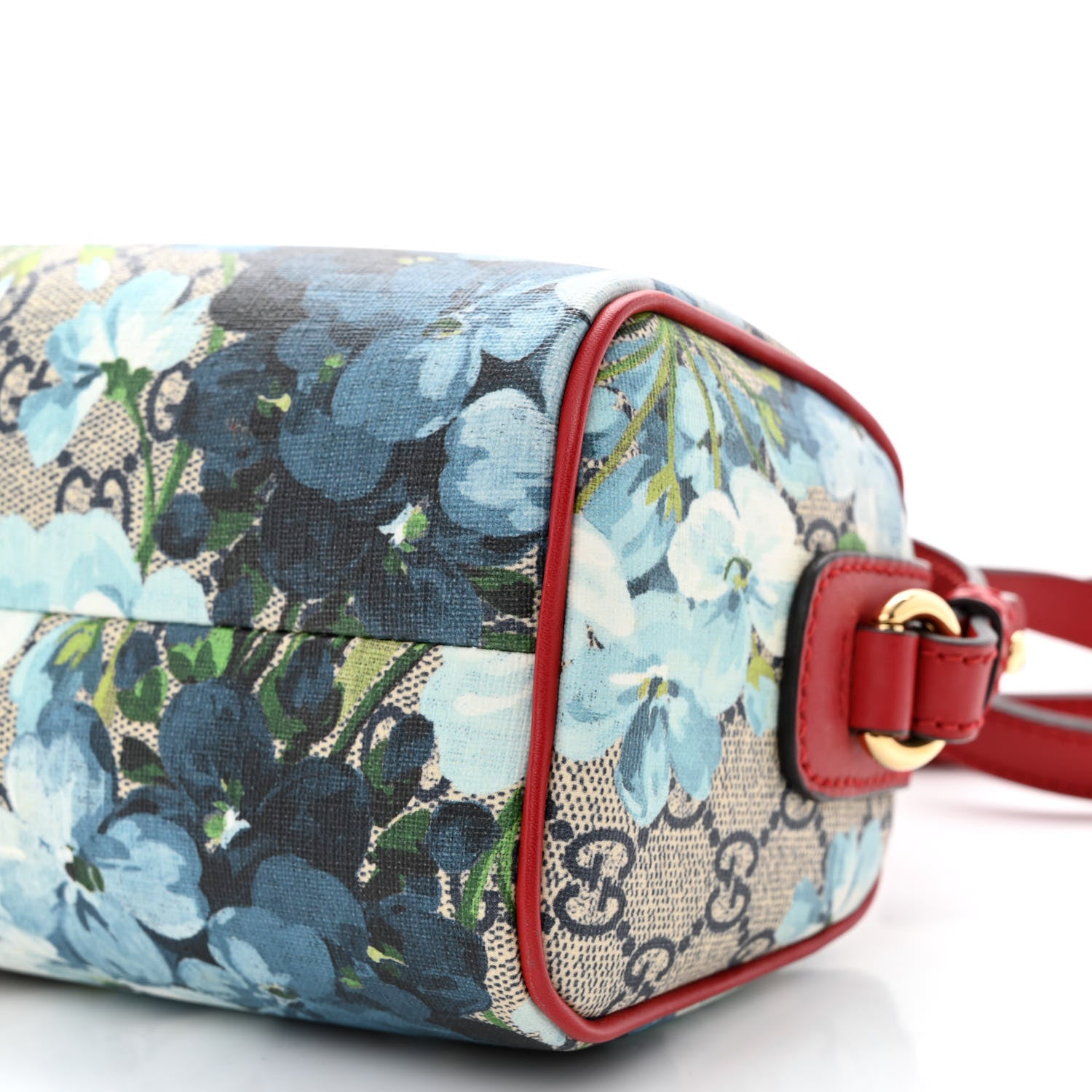 Gucci GG Supreme Monogram Blooms Mini Boston Navy Blue Hibiscus 10 of 10