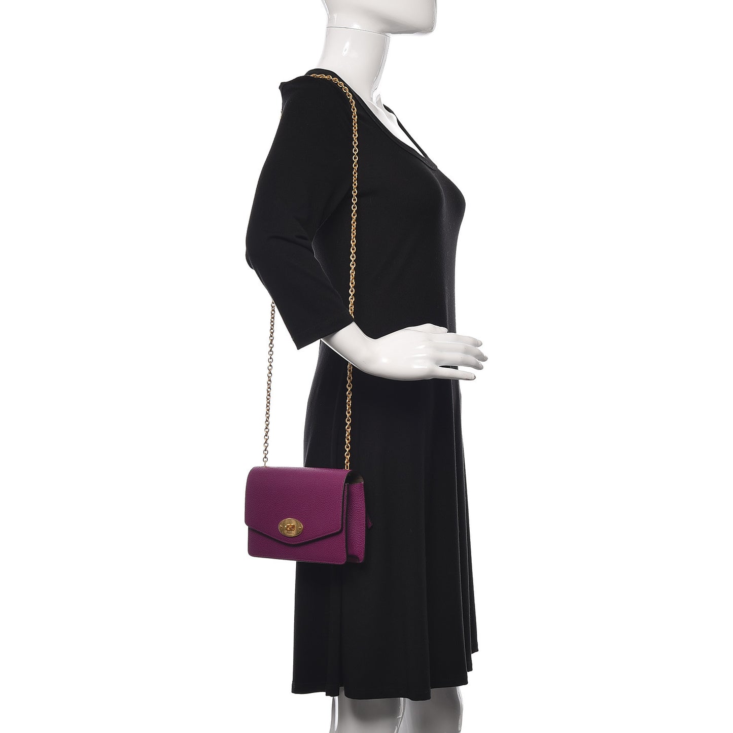 Small Classic Grain Calfskin Small Darley Violet