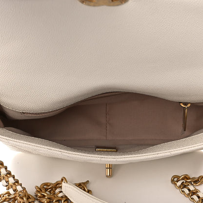 Chanel Shiny Caviar Quilted Small Chain Melody Flap White 5 of 12