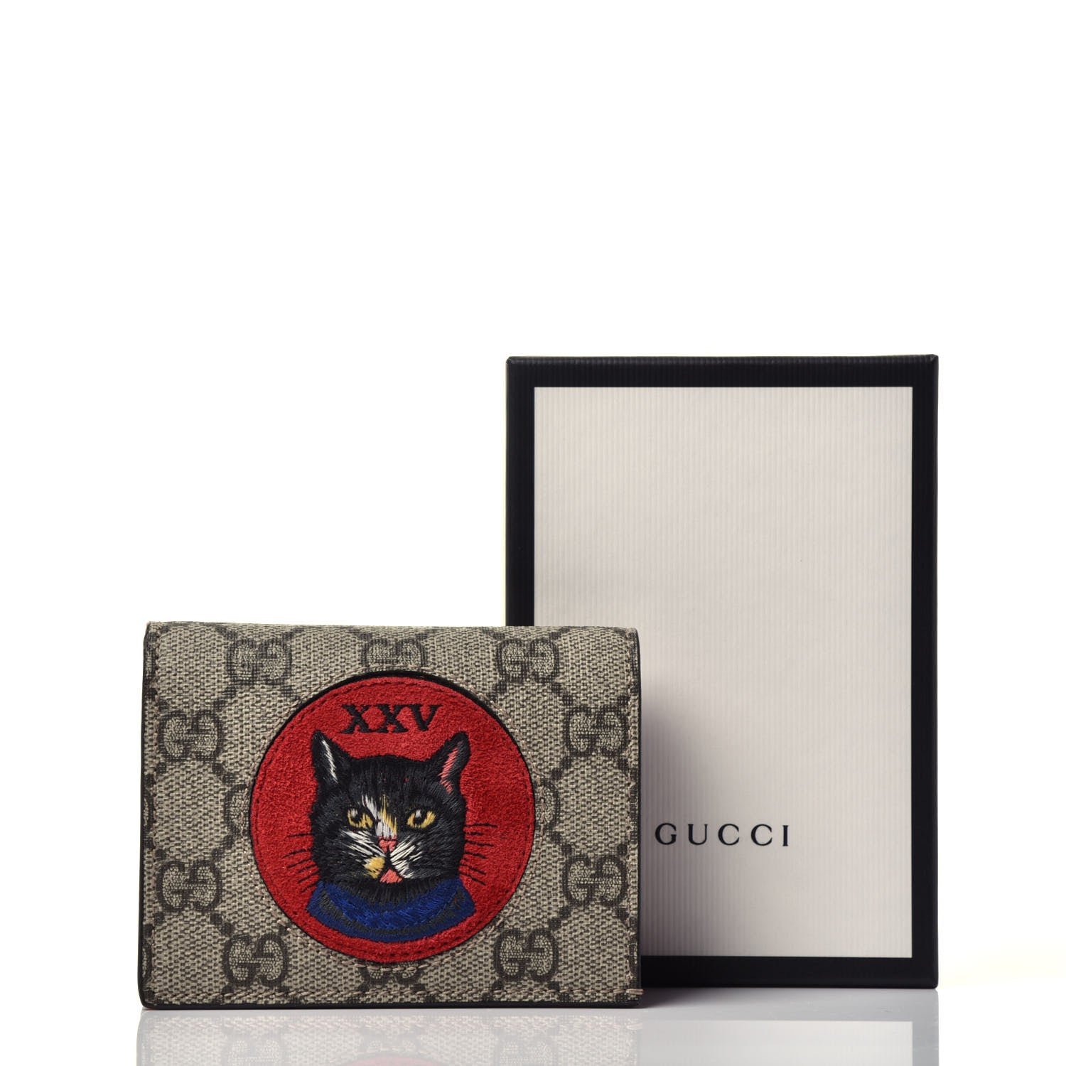 Gucci Soft GG Supreme Monogram Mystic Cat Card Case Wallet 8 of 8