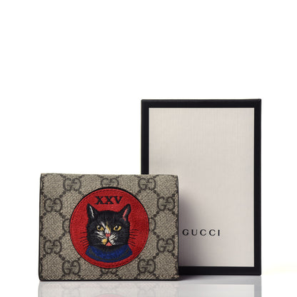 Gucci Soft GG Supreme Monogram Mystic Cat Card Case Wallet 8 of 8