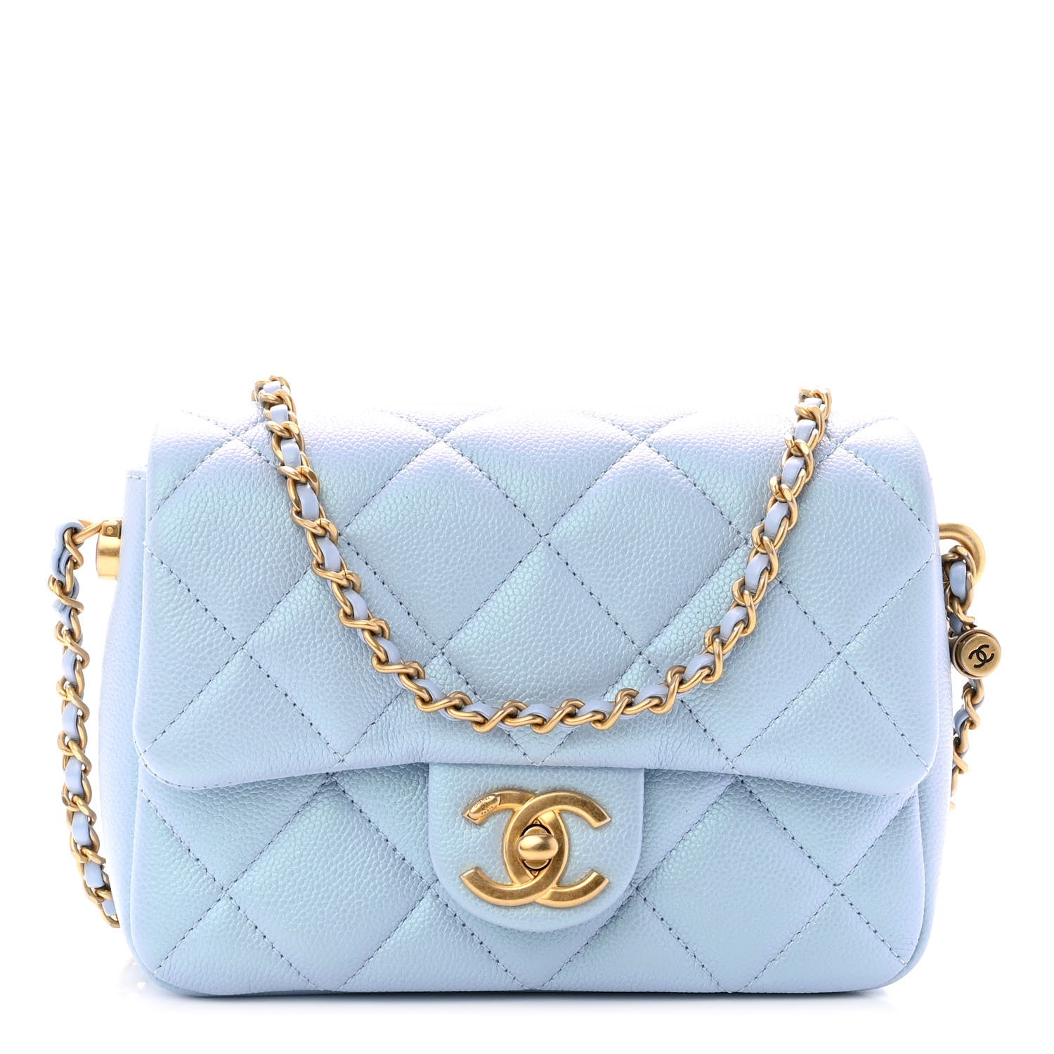 Chanel Iridescent Caviar Quilted Mini My Perfect Flap Light Blue 1 of 10