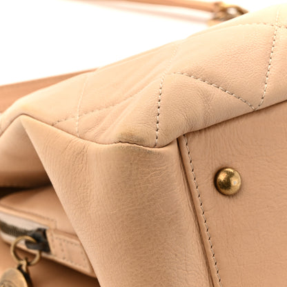 Chanel Calfskin Quilted Large CC Crown Tote Beige 15 of 18