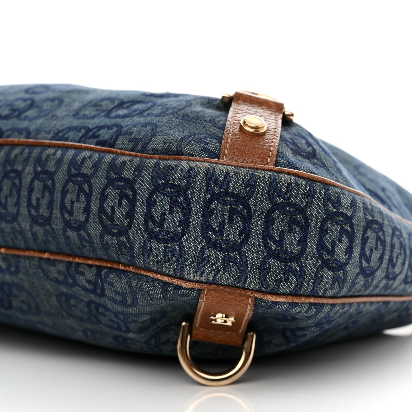 Denim GG Medium Abbey Ring Hobo Blue