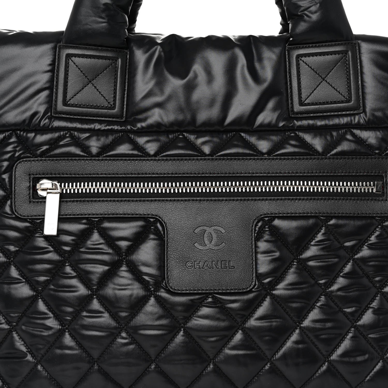 Chanel Nylon Quilted Large Coco Cocoon Tote Black 7 of 9