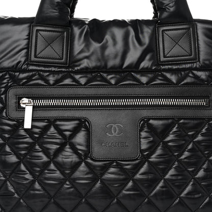 Chanel Nylon Quilted Large Coco Cocoon Tote Black 7 of 9