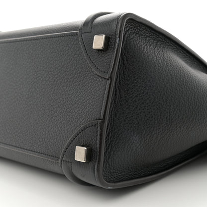 Celine Drummed Calfskin Micro Luggage Black 10 of 14