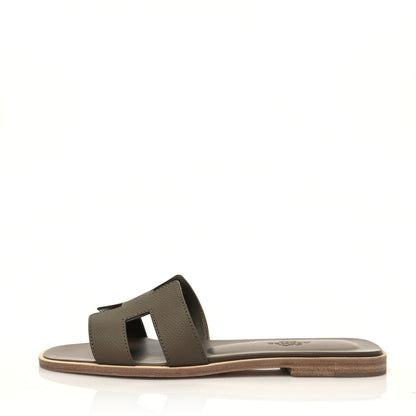 Hermes Epsom Oran Sandals 37 Etoupe 1 of 9