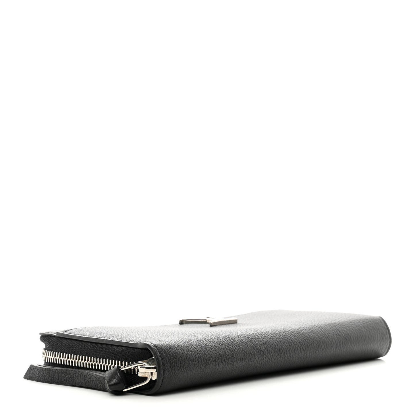 Calfskin Zippy Lockme Wallet Black