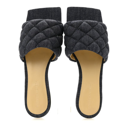 Bottega Veneta Denim Matelasse Padded Flat Sandals 36.5 Indigo 2 of 7