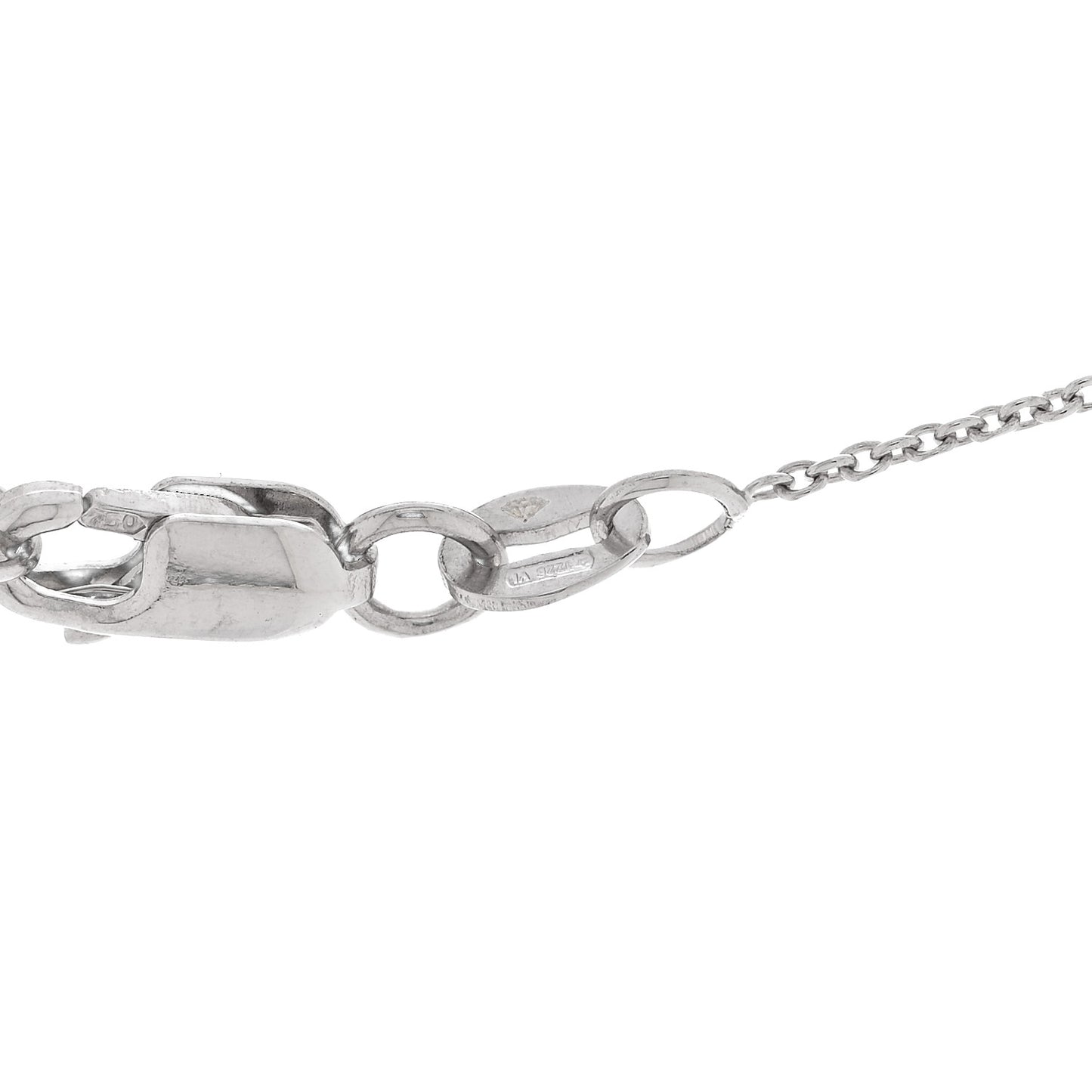 18K White Gold Diamond Love Letter O Pendant Necklace
