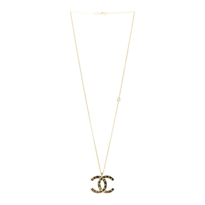 Chanel Metal CC Paris Button Necklace Gold 3 of 5