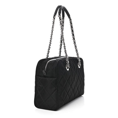 Prada Nylon Tessuto Impuntu Quilted Shoulder Bag Black 3 of 9