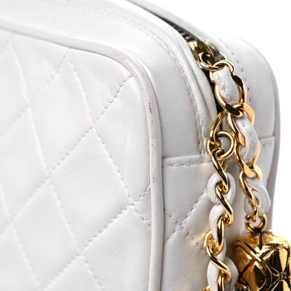 Chanel Lambskin Quilted Tassel Camera Case White 12 of 14