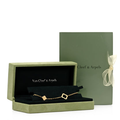 Van Cleef & Arpels 18K Yellow Gold 3 Motifs Byzantine Alhambra Bracelet 4 of 6