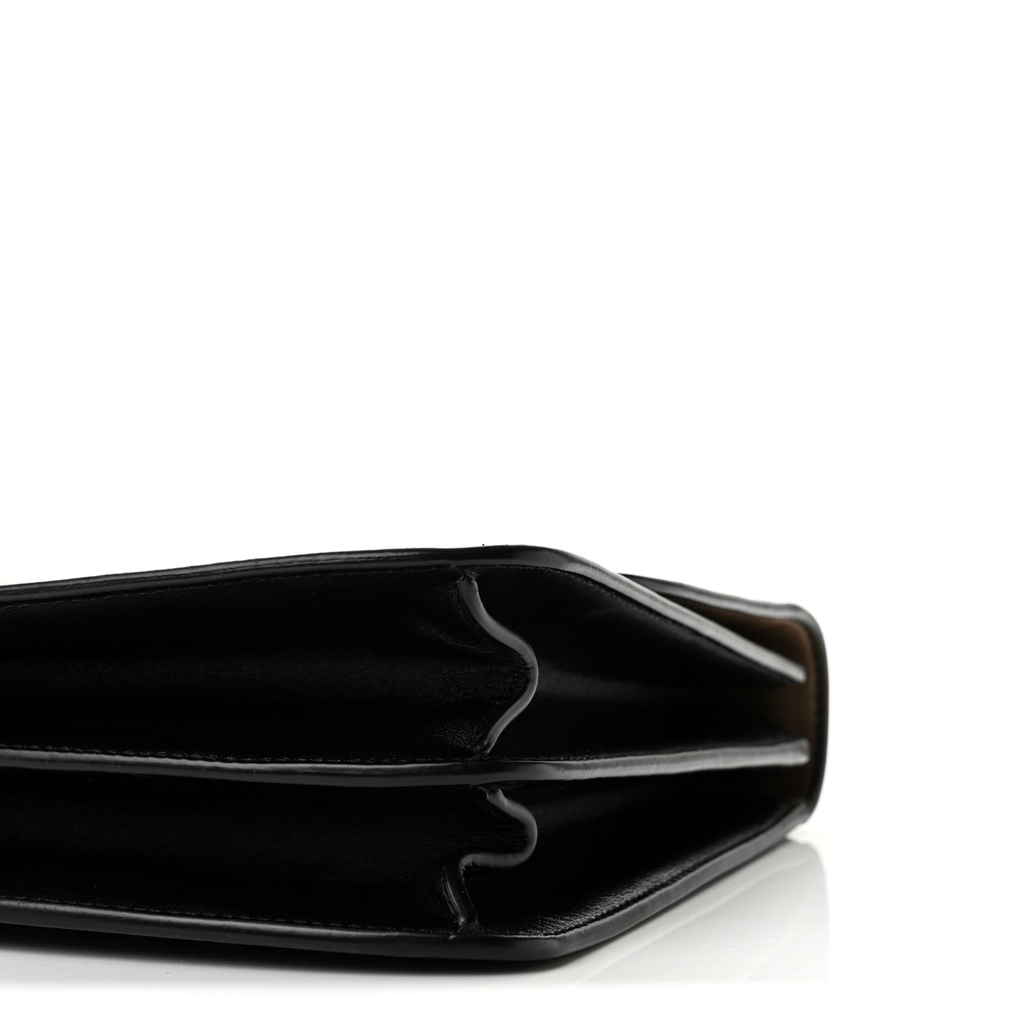 Sleek Calfskin The Sofia 10 Top Handle  Black