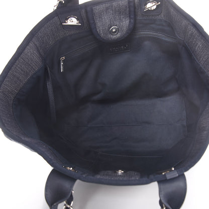 Chanel Denim Large Deauville Tote Dark Blue 5 of 7