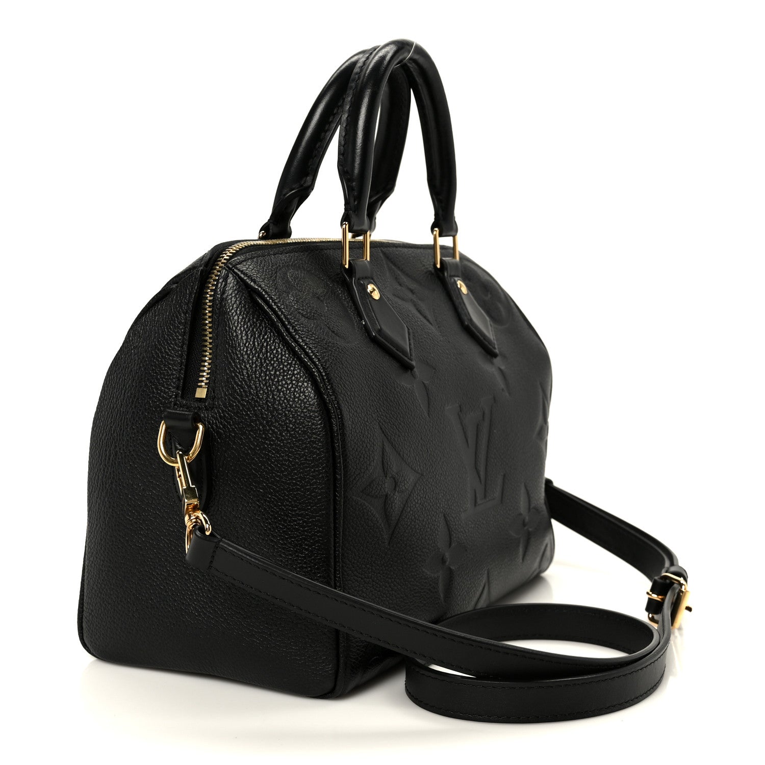 Louis Vuitton Empreinte Monogram Giant Speedy Bandouliere 25 Black 3 of 9