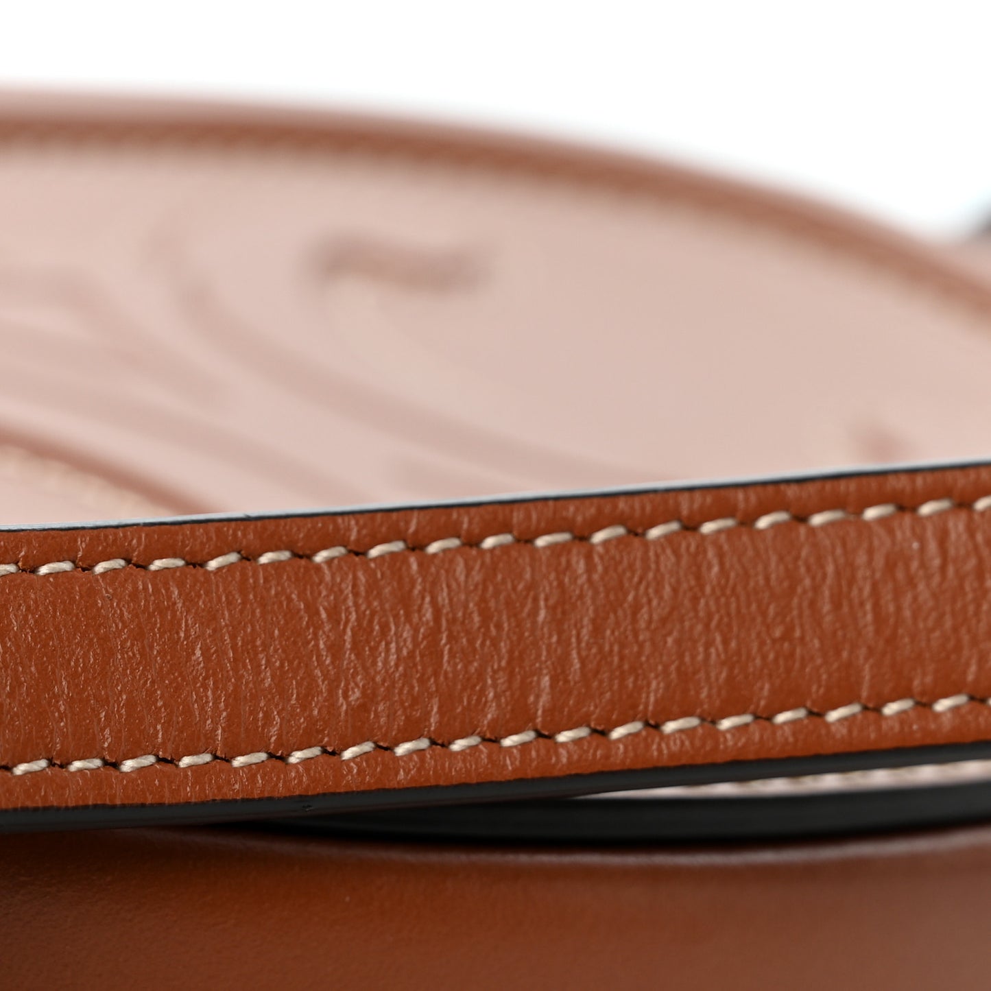 Smooth Calfskin Cuir Small Triomphe Oval Crossbody Purse Tan