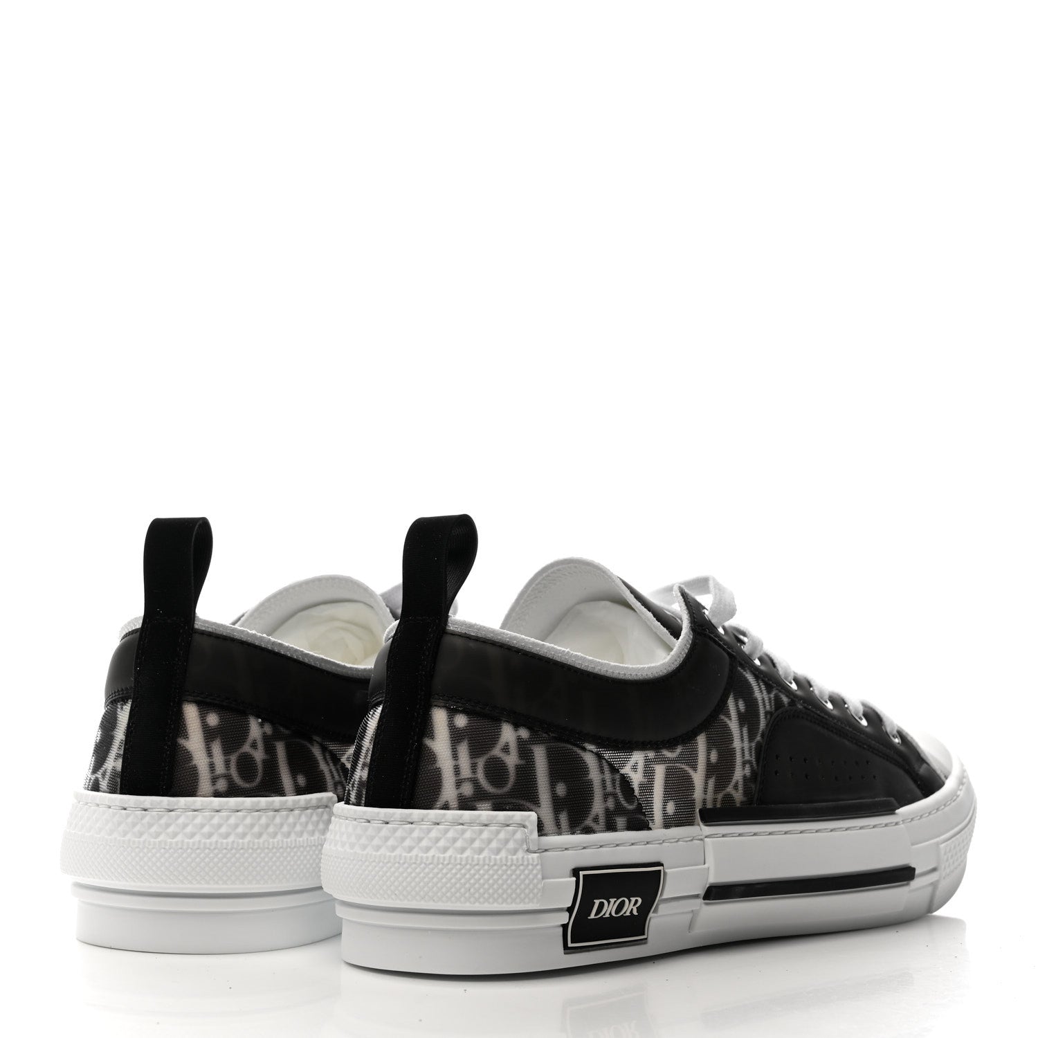 Christian Dior Technical Canvas Mesh Oblique Printed Mens B23 League Low Top Sneaker 43 Black Beige 4 of 10